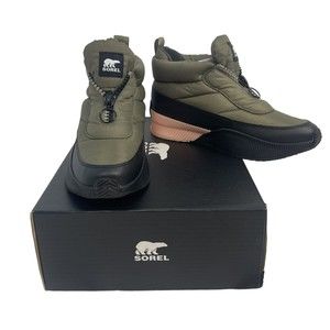 Sorel Out N About III Puffy Zip Ankle Boots Sneaker Women Waterproof Sage Black